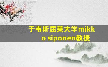 于韦斯屈莱大学mikko siponen教授